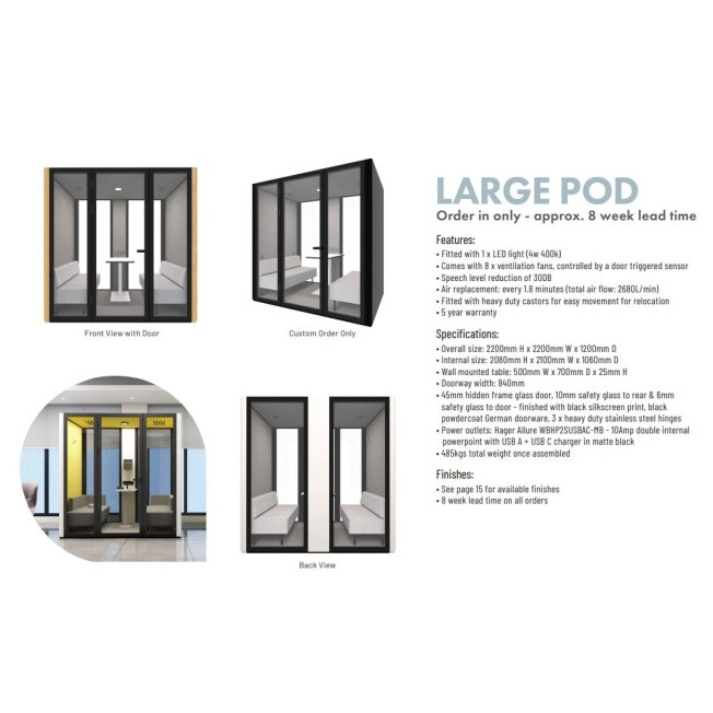 B.Quiet 4-6 Person Acoustic Meeting Pod  