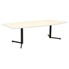 OM Boardroom Table 2.4m White on Black Legs