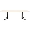 OM Boardroom Table 2.4m White on Black Legs