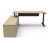Boost Halo Executive Electric Height Adjustable Desk with Side Cabinet (Round Leg)
