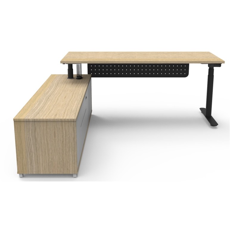 Boost Halo Executive Electric Height Adjustable Desk with Side Cabinet (Round Leg)