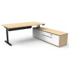 Boost Halo Executive Electric Height Adjustable Desk with Side Cabinet (Round Leg)