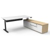 Boost Halo Executive Electric Height Adjustable Desk with Side Cabinet (Round Leg)