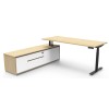 Boost Halo Executive Electric Height Adjustable Desk with Side Cabinet (Round Leg)
