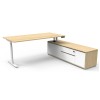 Boost Halo Executive Electric Height Adjustable Desk with Side Cabinet (Round Leg)