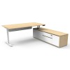 Boost Halo Executive Electric Height Adjustable Desk with Side Cabinet (Round Leg)