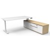 Boost Halo Executive Electric Height Adjustable Desk with Side Cabinet (Round Leg)