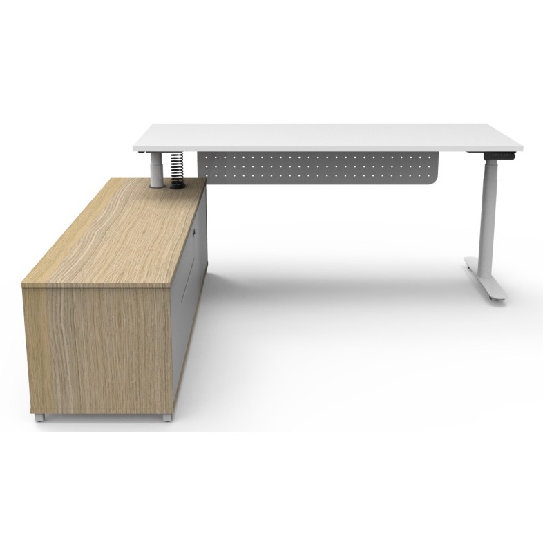Boost Halo Executive Electric Height Adjustable Desk with Side Cabinet (Round Leg)