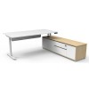 Boost Halo Executive Electric Height Adjustable Desk with Side Cabinet (Round Leg)