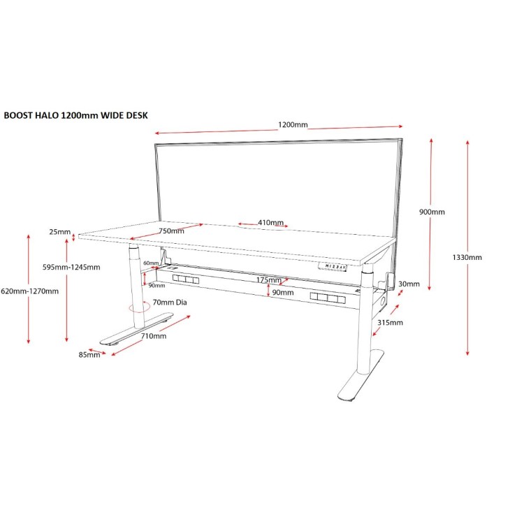 Boost Halo+ Dual Motor Electric Height Adjustable Desk