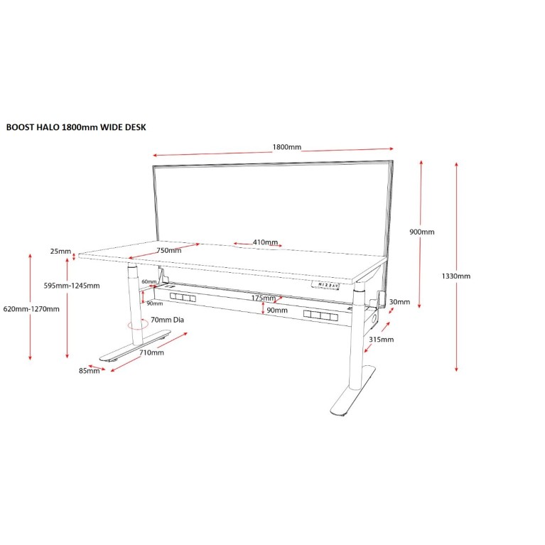 Boost Halo+ Dual Motor Electric Height Adjustable Desk