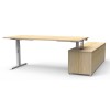 Boost Plus Executive Electric Height Adjustable Desk with Side Cabinet (Square Leg)