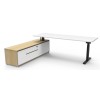 Boost Plus Executive Electric Height Adjustable Desk with Side Cabinet (Square Leg)