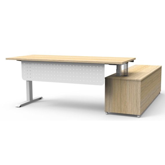 Boost Plus Executive Electric Height Adjustable Desk with Side Cabinet (Square Leg)