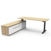 Boost Plus Executive Electric Height Adjustable Desk with Side Cabinet (Square Leg)