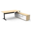 Boost Plus Executive Electric Height Adjustable Desk with Side Cabinet (Square Leg)