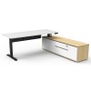 Boost Plus Executive Electric Height Adjustable Desk with Side Cabinet (Square Leg)