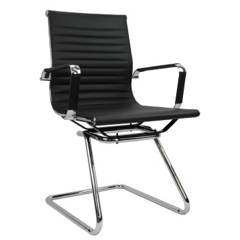 Replica Office Chair Visitor  Medium Back Ribbed Black