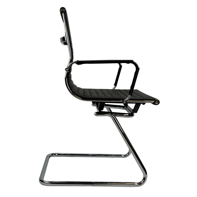 Replica Office Chair Visitor  Medium Back Ribbed Black
