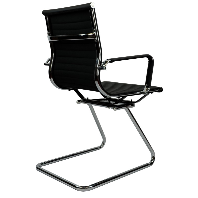 Replica Office Chair Visitor  Medium Back Ribbed Black