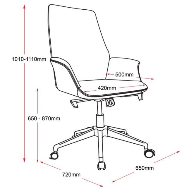 Accord Genuine Leather Medium Back Executive Chair 
