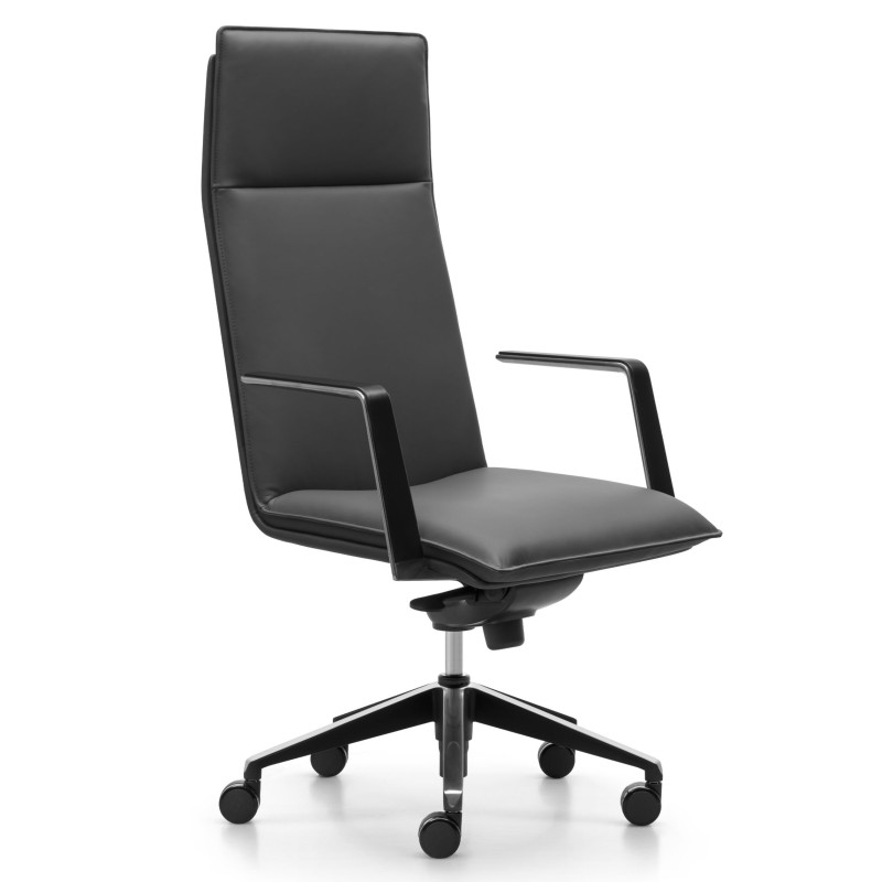 Mirage High Back Executive Chair - Black Leather