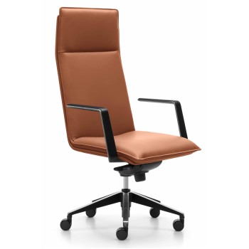Mirage High Back Executive Chair - Tan Leather