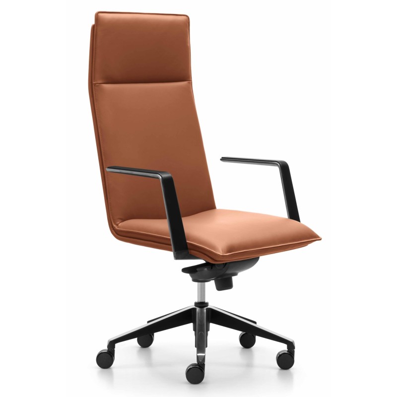 Mirage High Back Executive Chair - Tan Leather