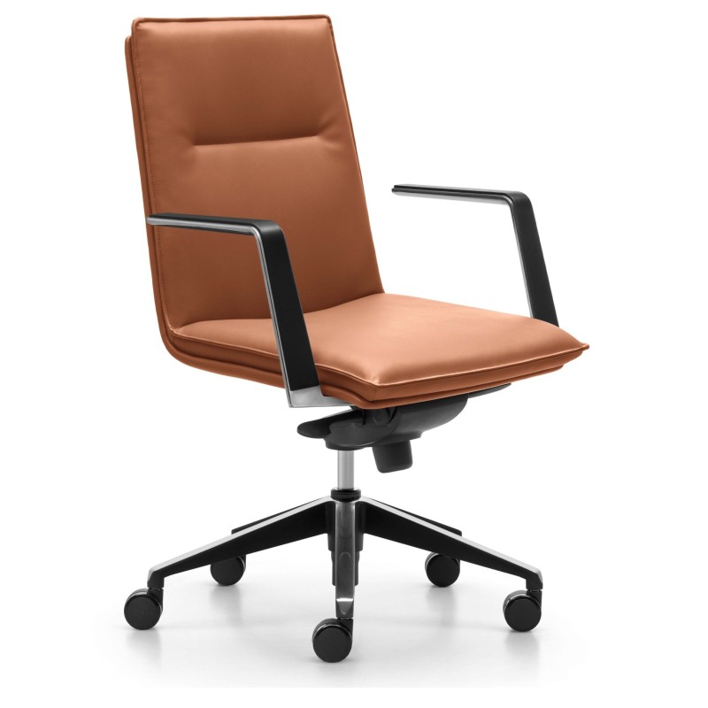 Mirage Medium Back Executive Chair - Tan Leather
