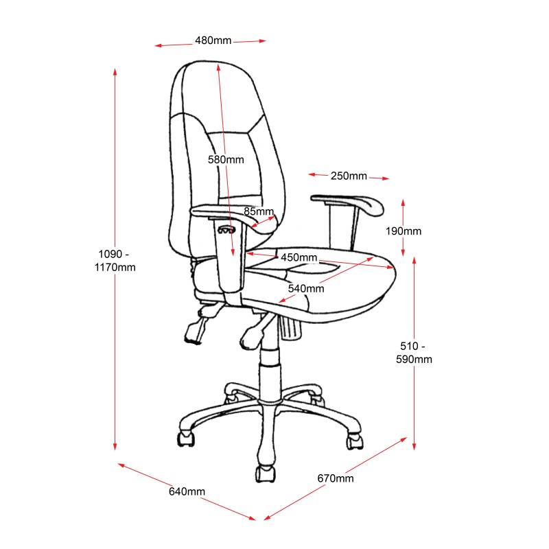 PU300 Executive High Back Operator Chair