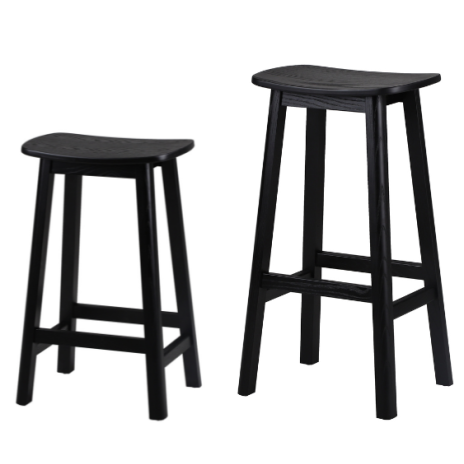 Lilipad Stool -  Solid Wood Black Birch