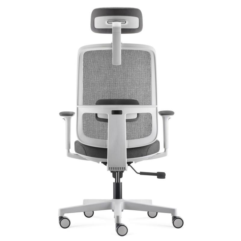 Lotto Medium Back Mesh Operator Chair White and Grey