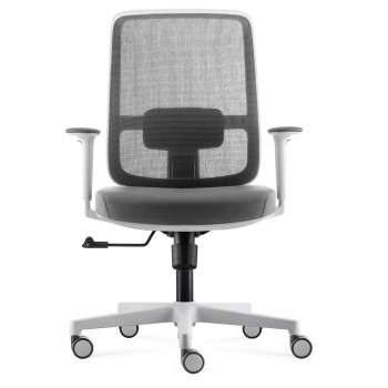 Lotto Medium Back Mesh Operator Chair White and Grey