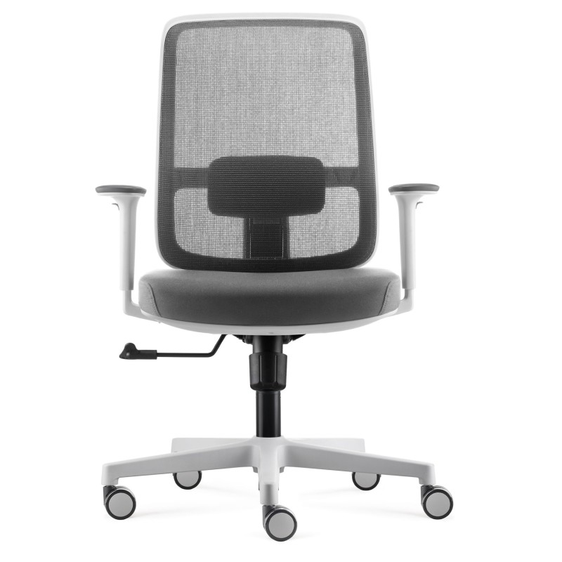 Lotto Medium Back Mesh Operator Chair White and Grey