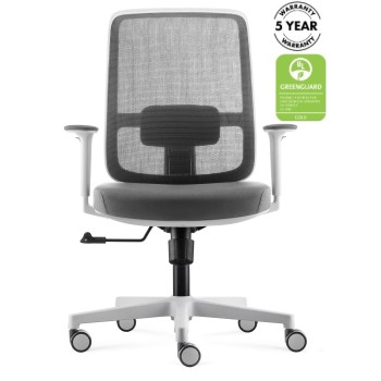 Lotto Medium Back Mesh Operator Chair White and Grey
