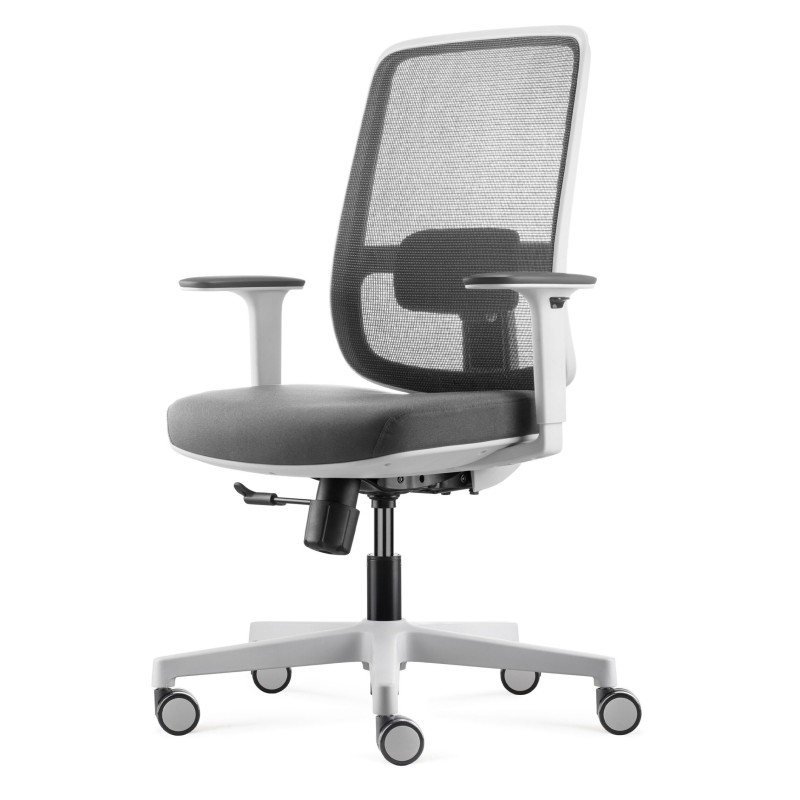 Lotto Medium Back Mesh Operator Chair White and Grey