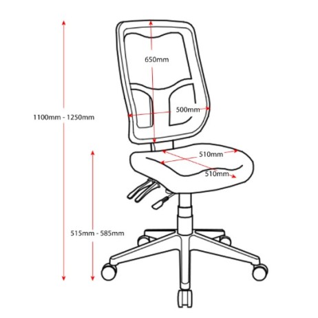 Merida High Back Chair - 160kg Weight Rated With Optional Arms