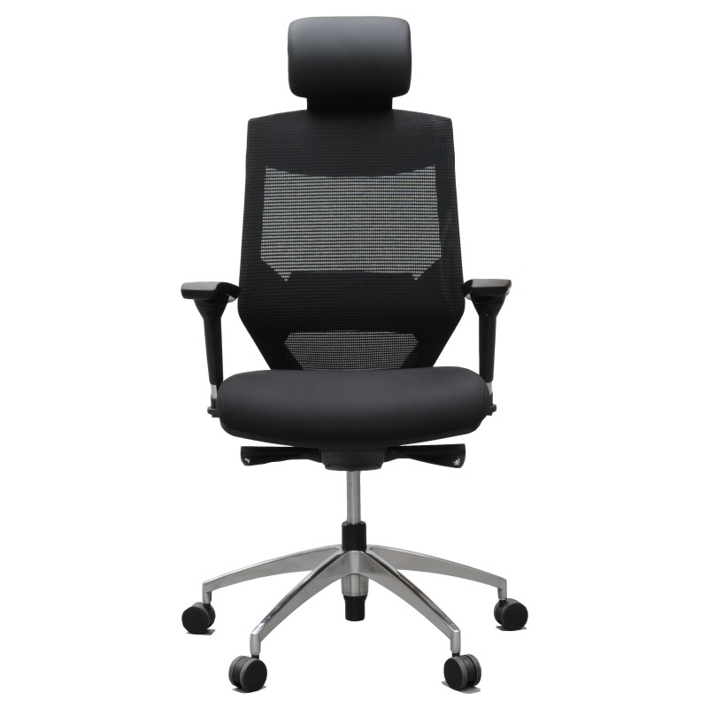 Vogue Executive Chair - Heavy Duty Aluminium Base High Back Mesh Ergonomic