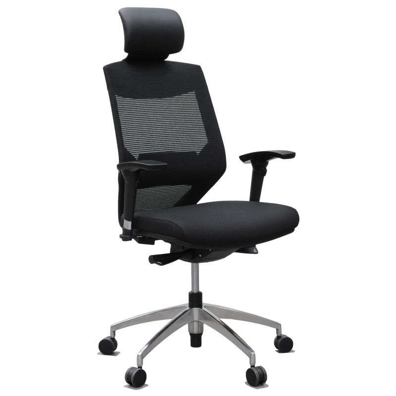 Vogue Executive Chair - Heavy Duty Aluminium Base High Back Mesh Ergonomic