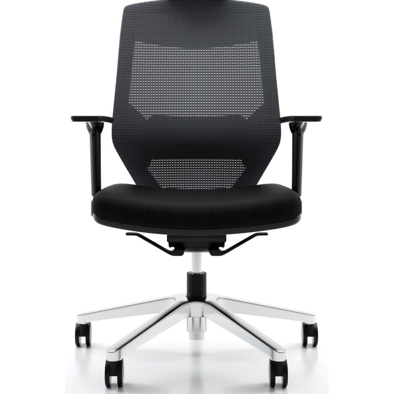 Vogue Executive Chair - Heavy Duty Aluminium Base Mid Back Mesh Ergonomic