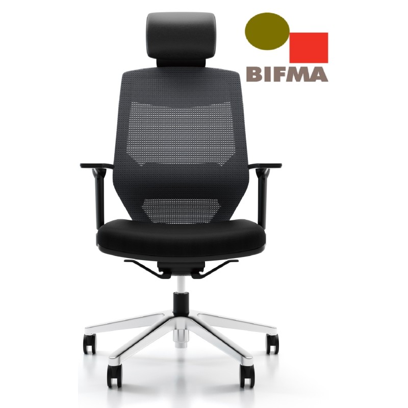 Vogue Executive Chair - Heavy Duty Aluminium Base High Back Mesh Ergonomic