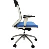 Vogue Executive Chair - White Frame Blue Seat Mid Back Mesh Ergonomic 