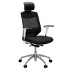 Vogue Executive Chair - White Frame Black Seat High Back Mesh Ergonomic 