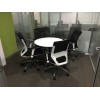 Vogue Executive Chair - White Frame Black Seat Mid Back Mesh Ergonomic 