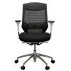 Vogue Executive Chair - White Frame Black Seat Mid Back Mesh Ergonomic 