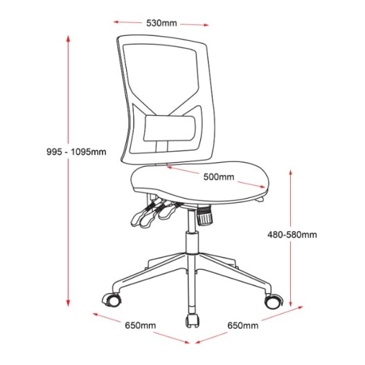 Breeze Mesh Back Chair With Optional Arms