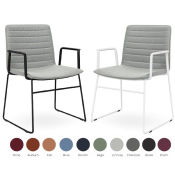 Nikola Chair Sled Base + Arms  CHOICE OF COLOURS