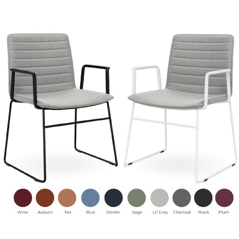Nikola Chair Sled Base + Arms  CHOICE OF COLOURS
