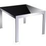 Forza Coffee Table - Black Glass Top 600(L) x 600(W) x 450(H)