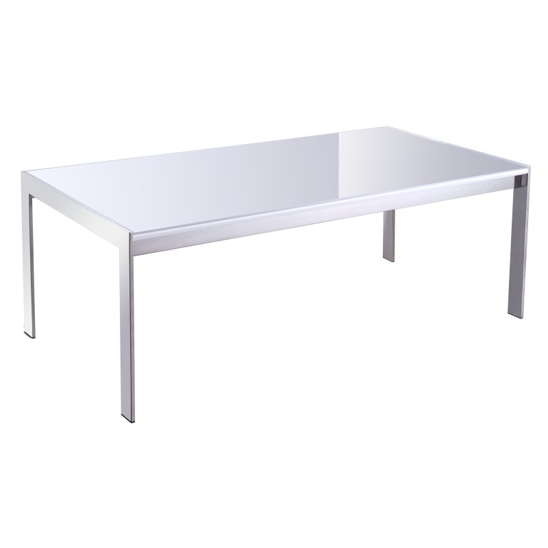 Forza Coffee Table - White Glass Top 1200(L) x 600(W) x 450(H)